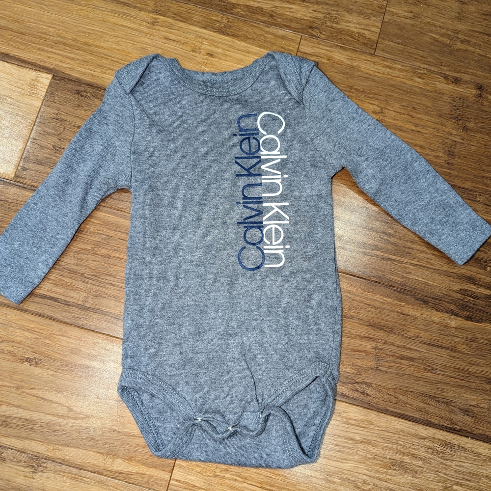 Calvin Klein Gray Baby One Piece